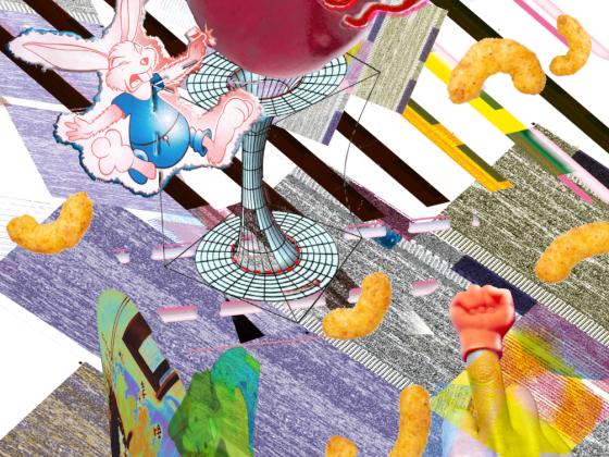 Einladung zur Ausstellung "A Worm in the Cherry" von Lola Göller im Nassauischen Kunstverein Wiesbaden, Eröffnung am 11. September 2025 um 18 Uhr. Ausstellung im Rahmen des Follow Fluxus-Stipendiums 2024/25.