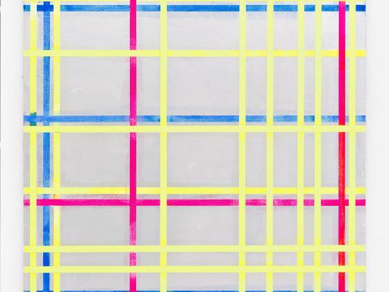 HEIMO ZOBERNIG, Untitled, 2016, acrylic on canvas, 100 x 100 cm. Photo: Wolfgang Günzel