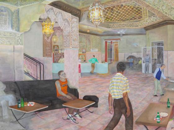 © Katharina Wulff, Grand Hotel Tazi, 2016, Oil on canvas, 157,2 x 237,5 cm, courtesy The artist and Galerie Neu, Berlin