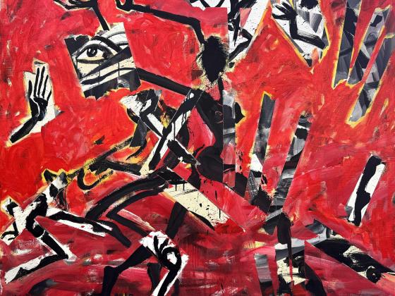 Helge Leiberg, "After Date", 2024, Acryl auf Leinwand, 200 x 250 cm.