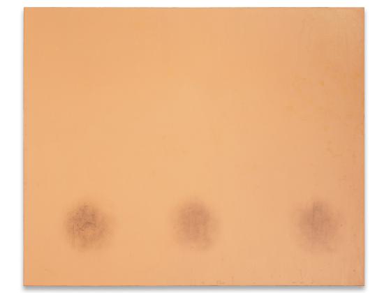 Maximilian Kirmse, "Fettflecken (Bürgeramt)" (Grease Marks (Citizens' Office)), 2023, oil, acrylic on canvas, 130 x 160 cm