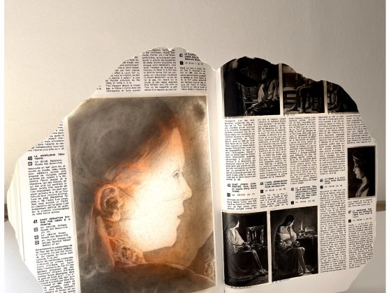 Philip Loersch, Pierre de La Tour, 2026, Pencil, China ink, acrylic, varnish on alabasterstone, ca. 45x25x8cm, 48kg
