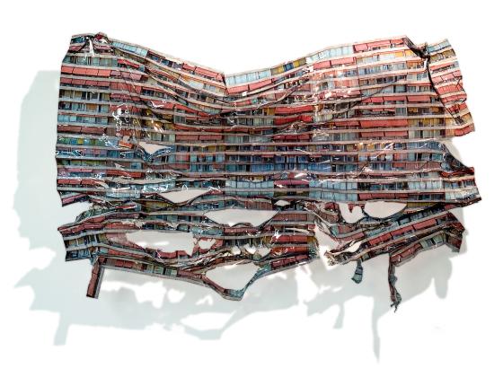 Melt Marseille, 2024, Vivak, Laserprint, Transferverfahren, 116x180x10cm