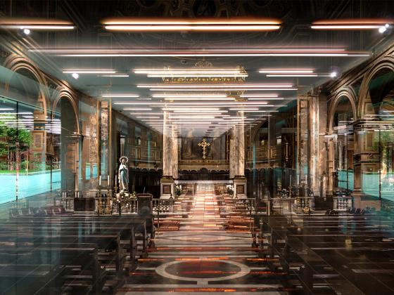 a matter of belief_Bianca Artopé_giclée print on leaf silver, epoxy resin on canvas