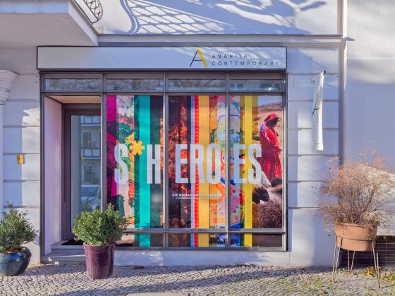 Exterior view of the Gallery Anahita Contemporary during the S*HEROES exhibition.