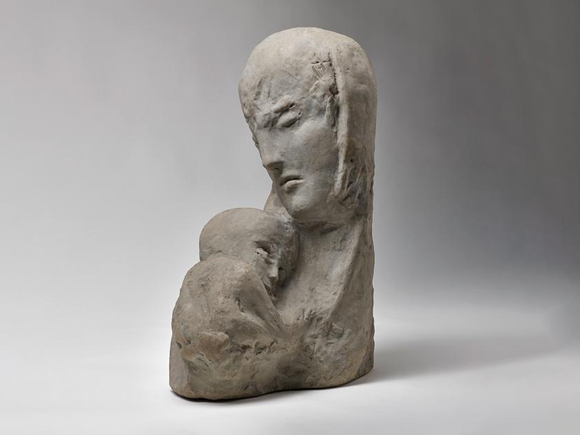 Steinguss-Plastik von Wilhelm Lehmbruck mit dem Titel „Mutter und Kind“ aus dem Jahr 1918