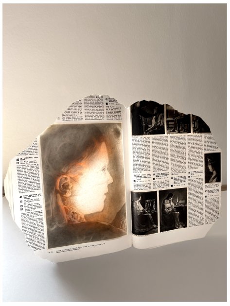 Philip Loersch, Pierre de La Tour, 2026, Pencil, China ink, acrylic, varnish on alabasterstone, ca. 45x25x8cm, 48kg