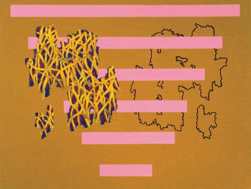 Jonathan Lasker, Double Play, oil on linen, 1987, 193 × 254 cm, Courtesy of the artist and Galerie Thomas Schulte, Berlin
