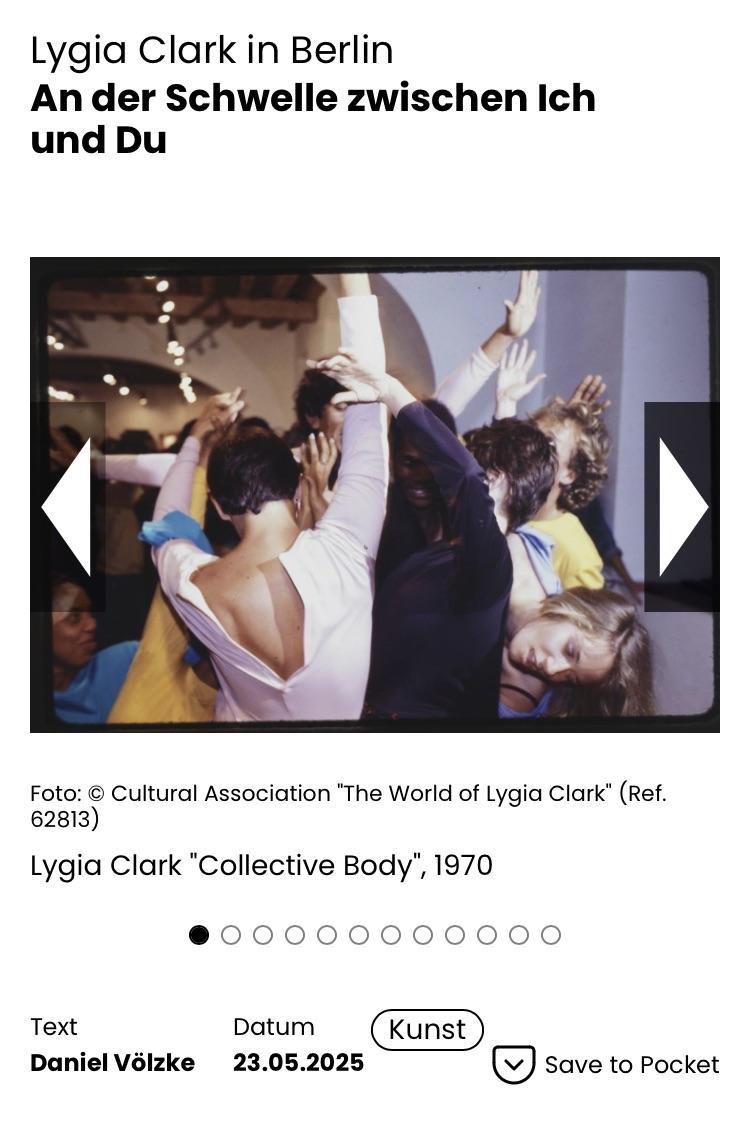 Artikel zu Lygia Clark