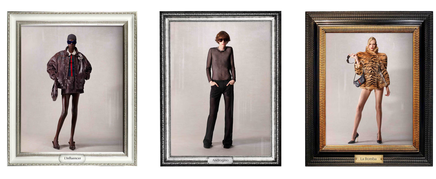 Entwürfe aus der neuen Kollektion "La Famiglia" von Demna für Gucci