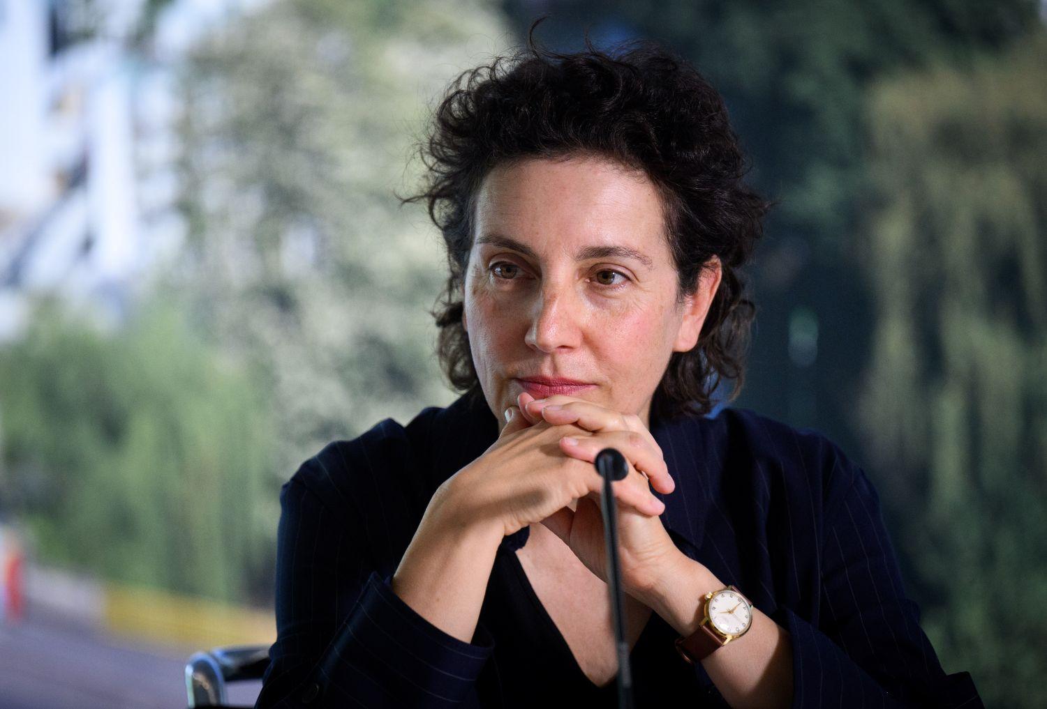 Brigitte Franzen auf der Pressekonferenz anlässlich der Neubesetzung der Direktion beim Bauhaus-Archiv / Museum für Gestaltung