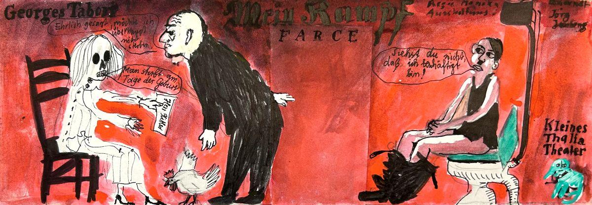 Helmut Brade "Georg Tabori: Mein Kampf", Plakatentwurf Kleines Thalia Theater, Halle, 1991