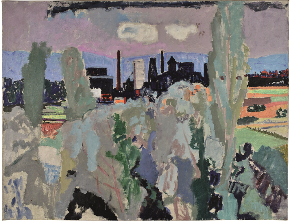 Max Gubler "Landschaft mit Gaswerk", um 1939