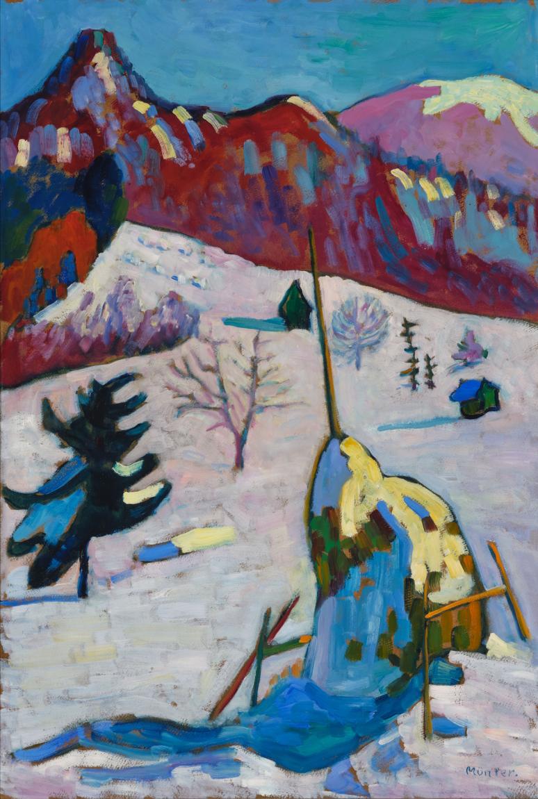 Gabriele Münter "Schneelandschaft bei Kochel", 1909