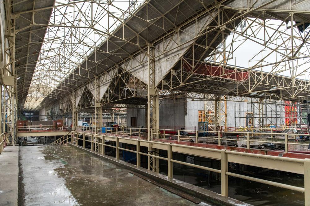 Bauarbeiten am Centre Pompidou Kanal in Brüssel