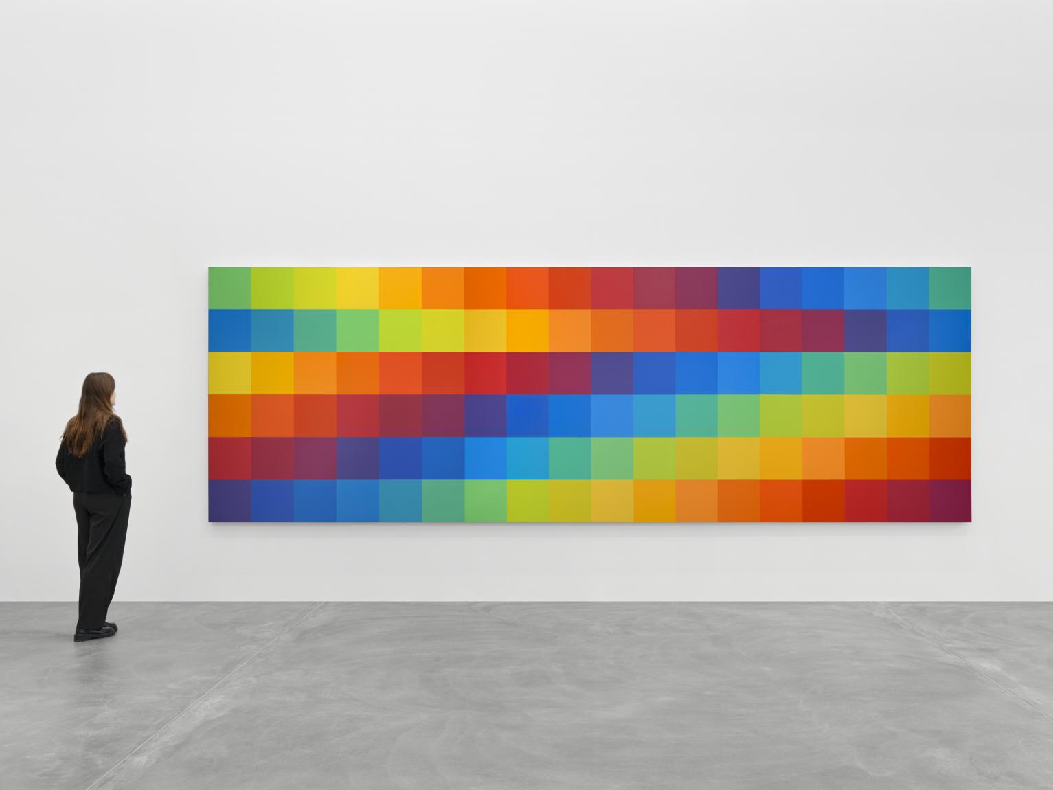 Richard Paul Lohse "Serielles Reihenthema in achtzehn Farben, Variation C" 1981/82, Ausstellungsansicht, Museum Haus Konstruktiv, 2026