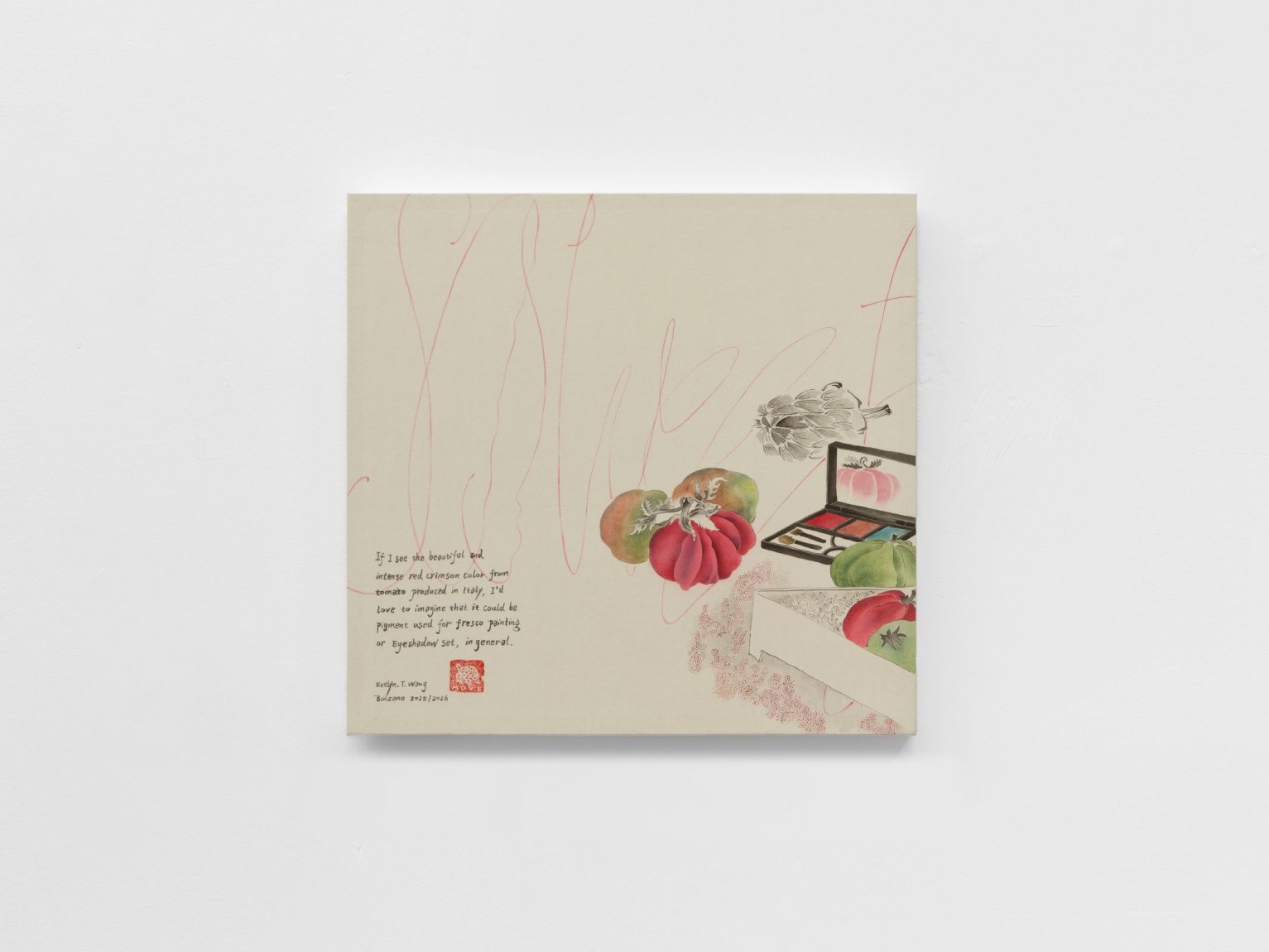 Evelyn Taocheng Wang "Bolzano Red and Green Tomato and Eyeshadow", 2025-2026