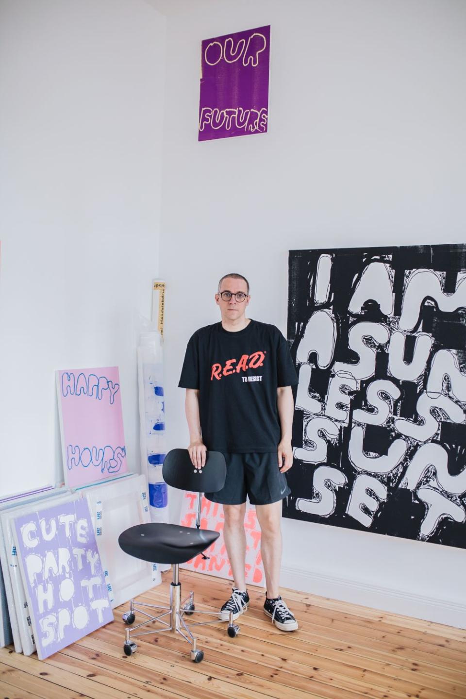 Stefan Marx in seinem Atelier in Berlin