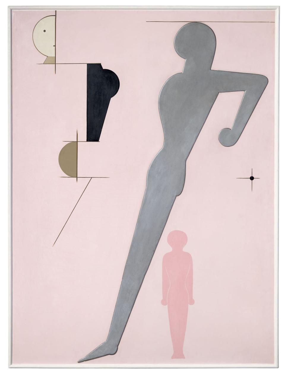 Oskar Schlemmer "Komposition auf Rosa", Rekons­truktion, 1916/30