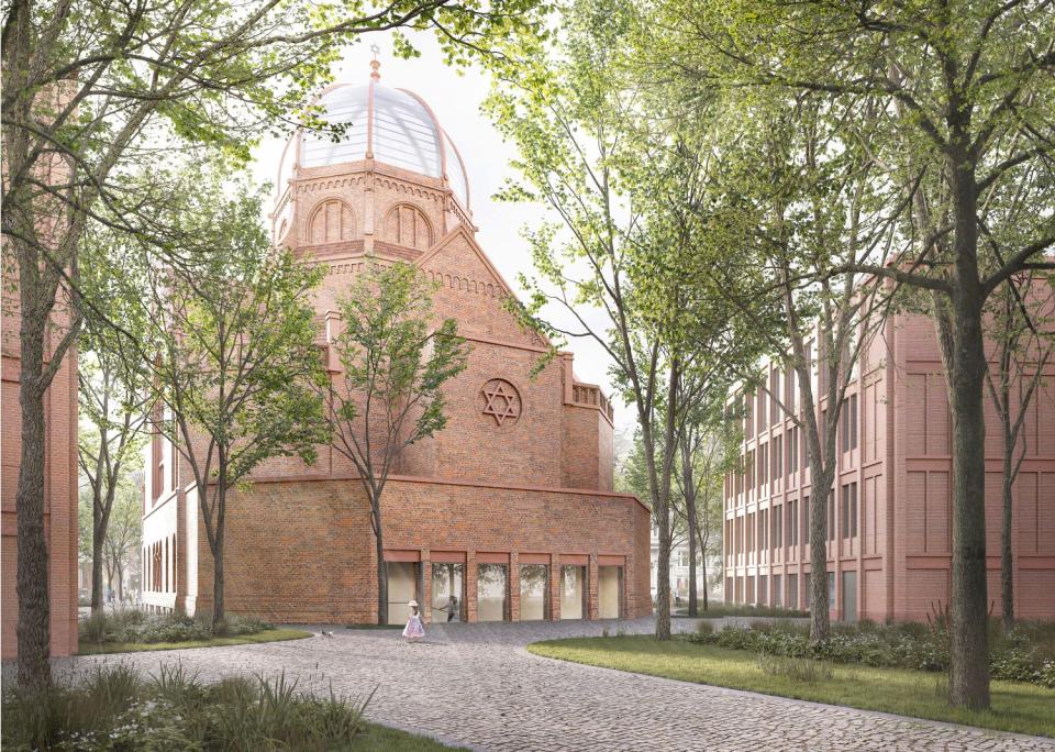 Entwurf der Bornplatzsynagoge im Hamburger Grindel-Viertel