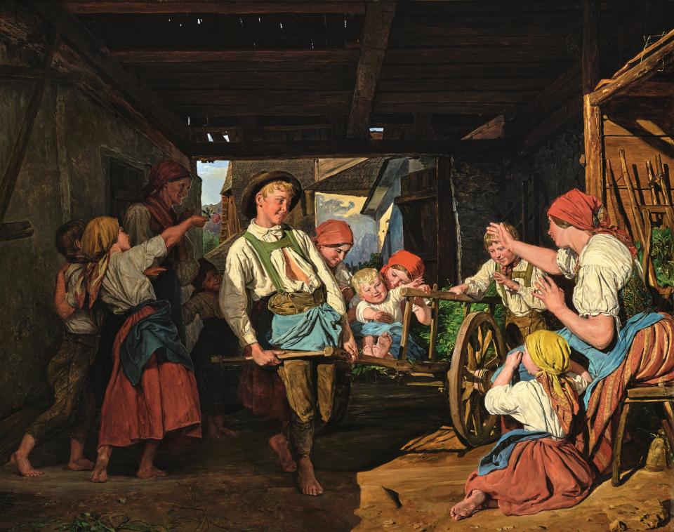 Ferdinand Georg Waldmüller "Hansl`s erste Ausfahrt (Heimkehrende Kinder)", 1858