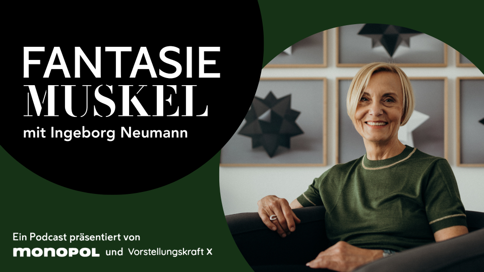 Logo Podcast "Fantasiemuskel" mit Ingeborg Neumann