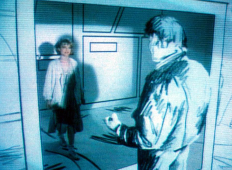 A-ha" in ihrem Videoclip zum Song "Take On Me", 1985