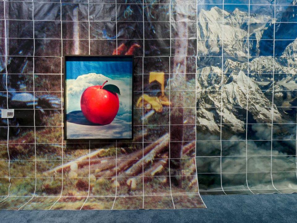 Sara Cwynar "Baby Blue Benzo", 2024, Installationsansicht 52 Walker, New York, 2024