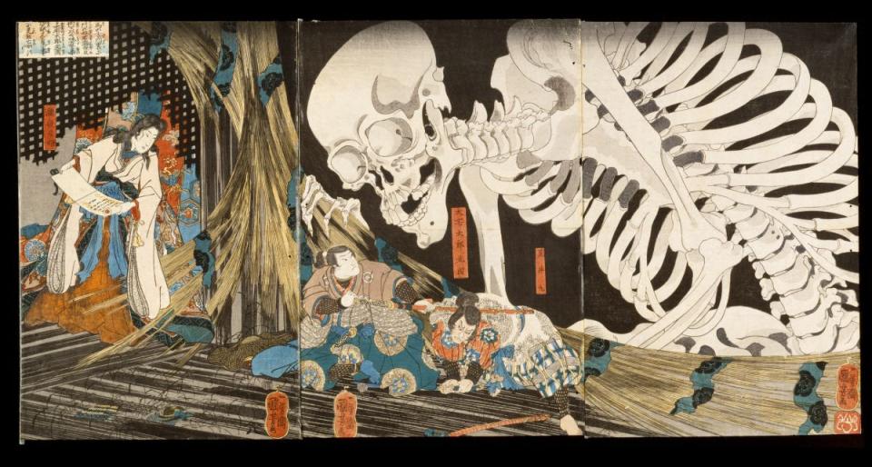 Utagawa Kuniyoshi "Takiyasha die Hexe und das Skelettgespenst", 1843–47