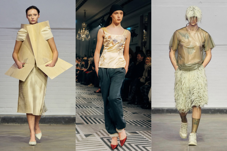 Die Londoner Fashion-Week-Highlights unserer Autorin: (v.l.n.r.) Grey Buscemi, Conner Ives und Finnerty Mackay