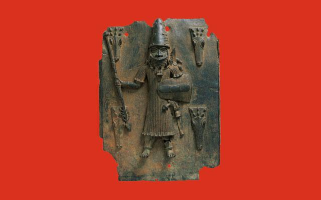 Ama, Reliefplatte mit Oba Ozolua, Königliche Gilde der Bronzegiesser (Igun Eronmwon), Nigeria, Königtum Benin, Edo; 16./17. Jh. 