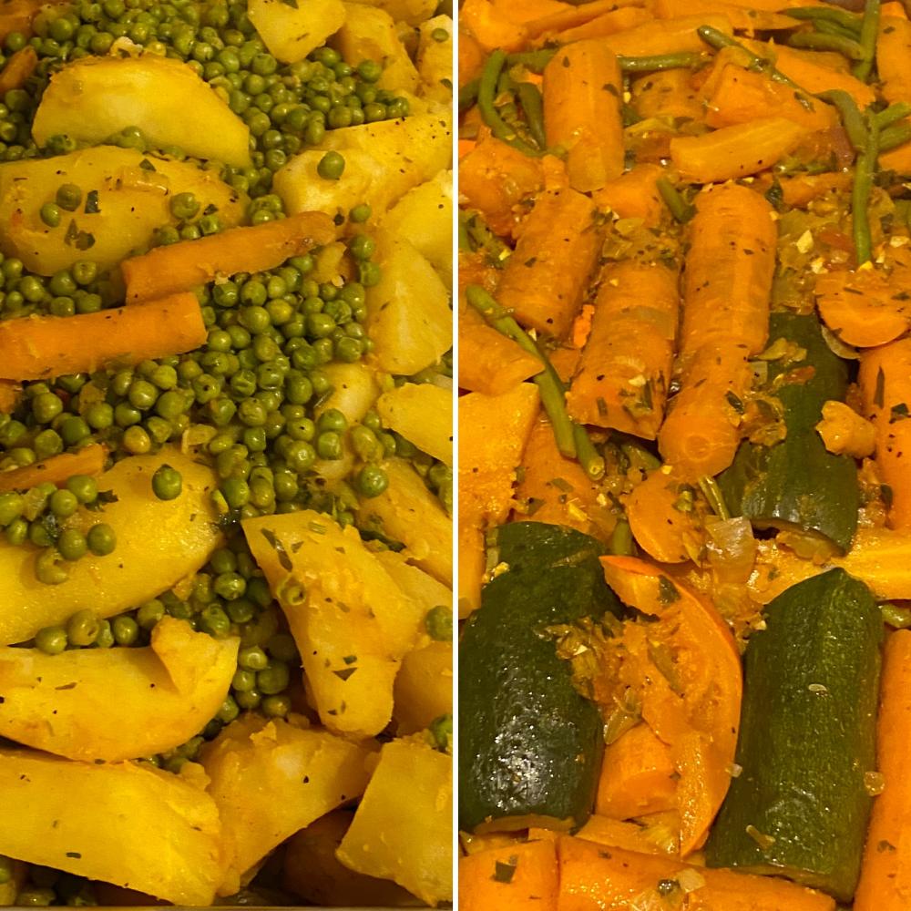 In Marokko besteht kommen in die Tajine traditionell sieben Gemüsesorten