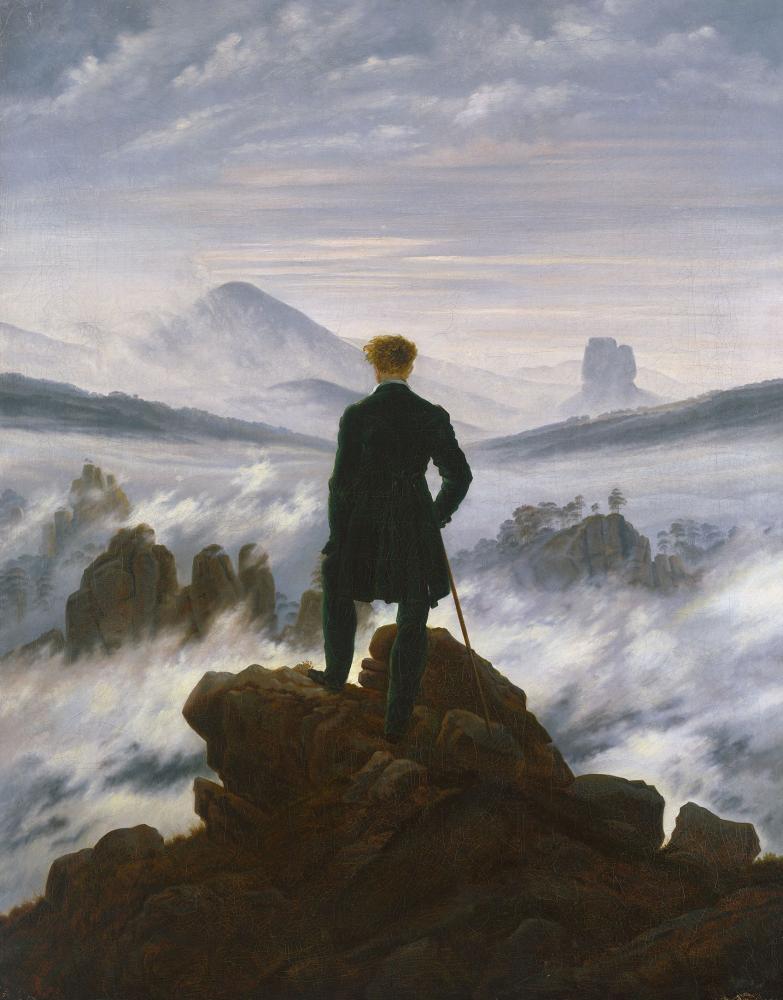 Caspar David Friedrich "Wanderer über dem Nebelmeer", 1818