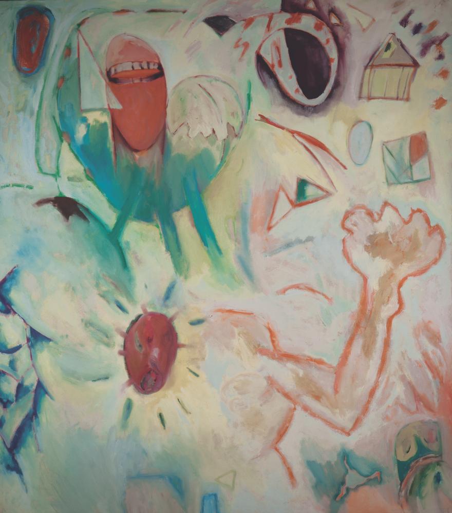 "Ich habe einen Waffenstillstand mit mir selbst geschlossen und das Schlachtfeld der Kunst verlassen": Jonathan Lethem, Untitled, 1985, Öl auf Leinwand