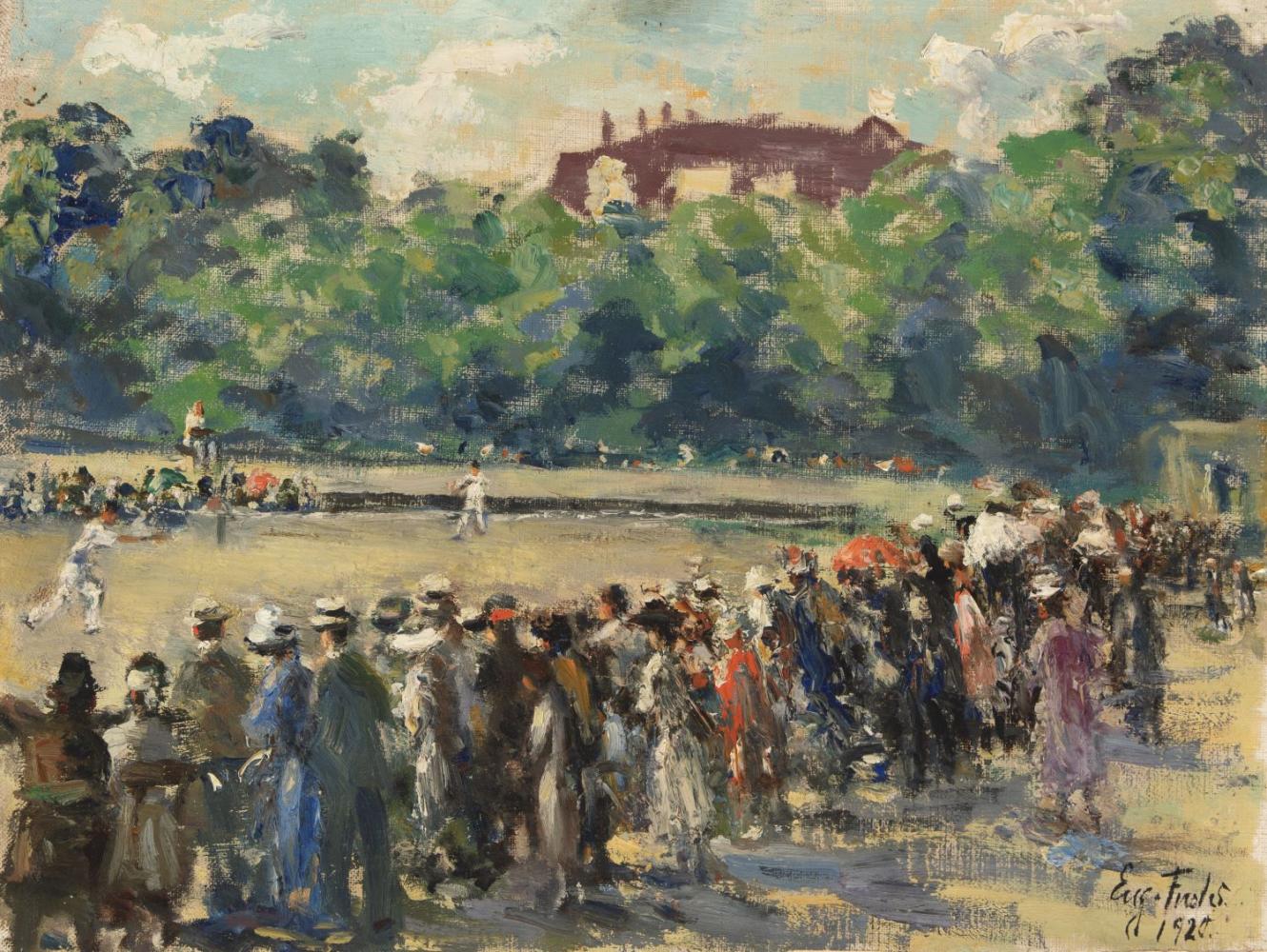 Eugenie Fuchs "Ohne Titel (Lawn-Tennis-Turnier-Club "Rot-Weiß" in Berlin-Grunewald)", 1920 