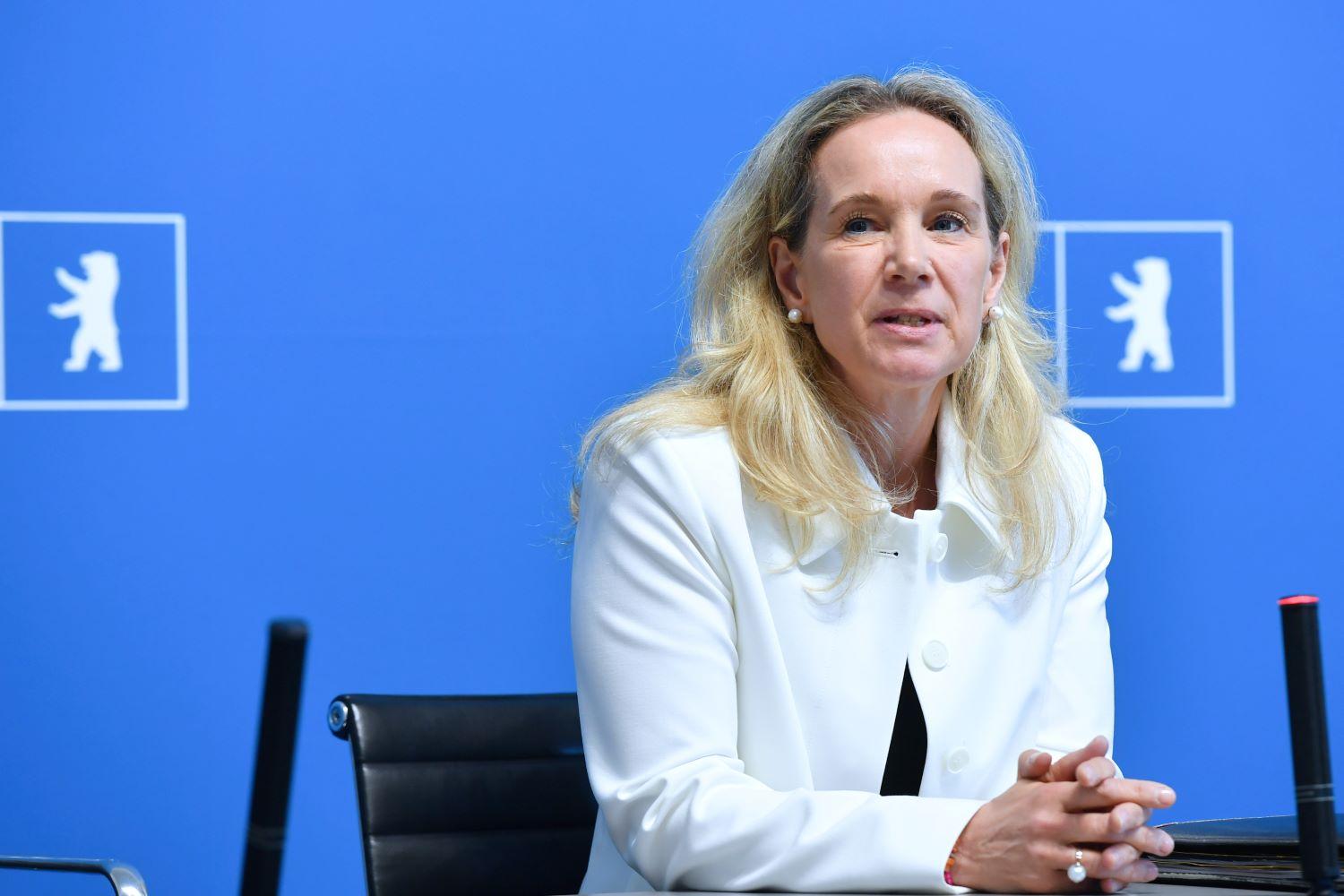 Sarah Wedl-Wilson bei der Vorstellung als Berlins neue Kultursenatorin am Montag im Roten Rathaus