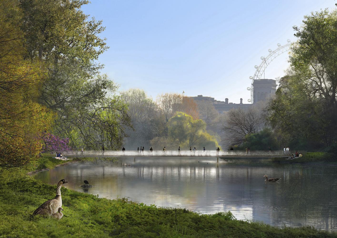 Rendering des des Denkmals für Königin Elizabeth II. im St. James' Park in London