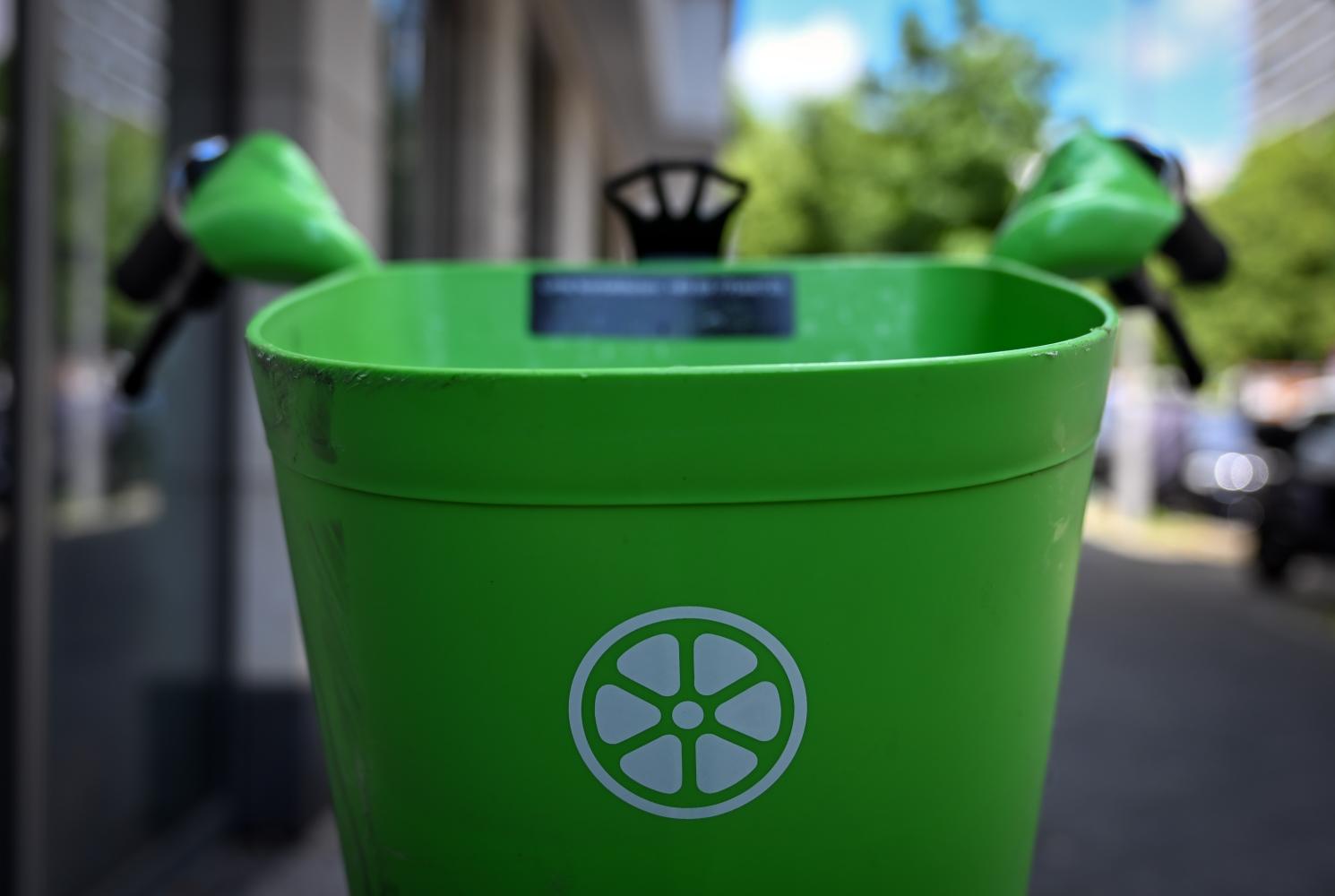 Ein Fahrrad des US-Roller- und Fahrradvermieters Lime