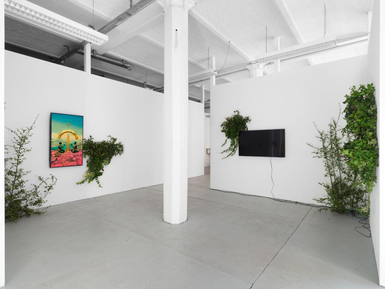 "Down the Silicon Meadow", Ausstellungsansicht, Office Impart, Berlin 2025