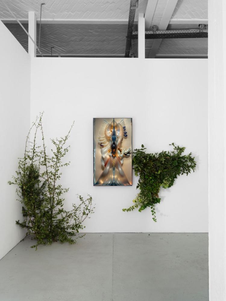 "Down the Silicon Meadow", Ausstellungsansicht, Office Impart, Berlin 2025
