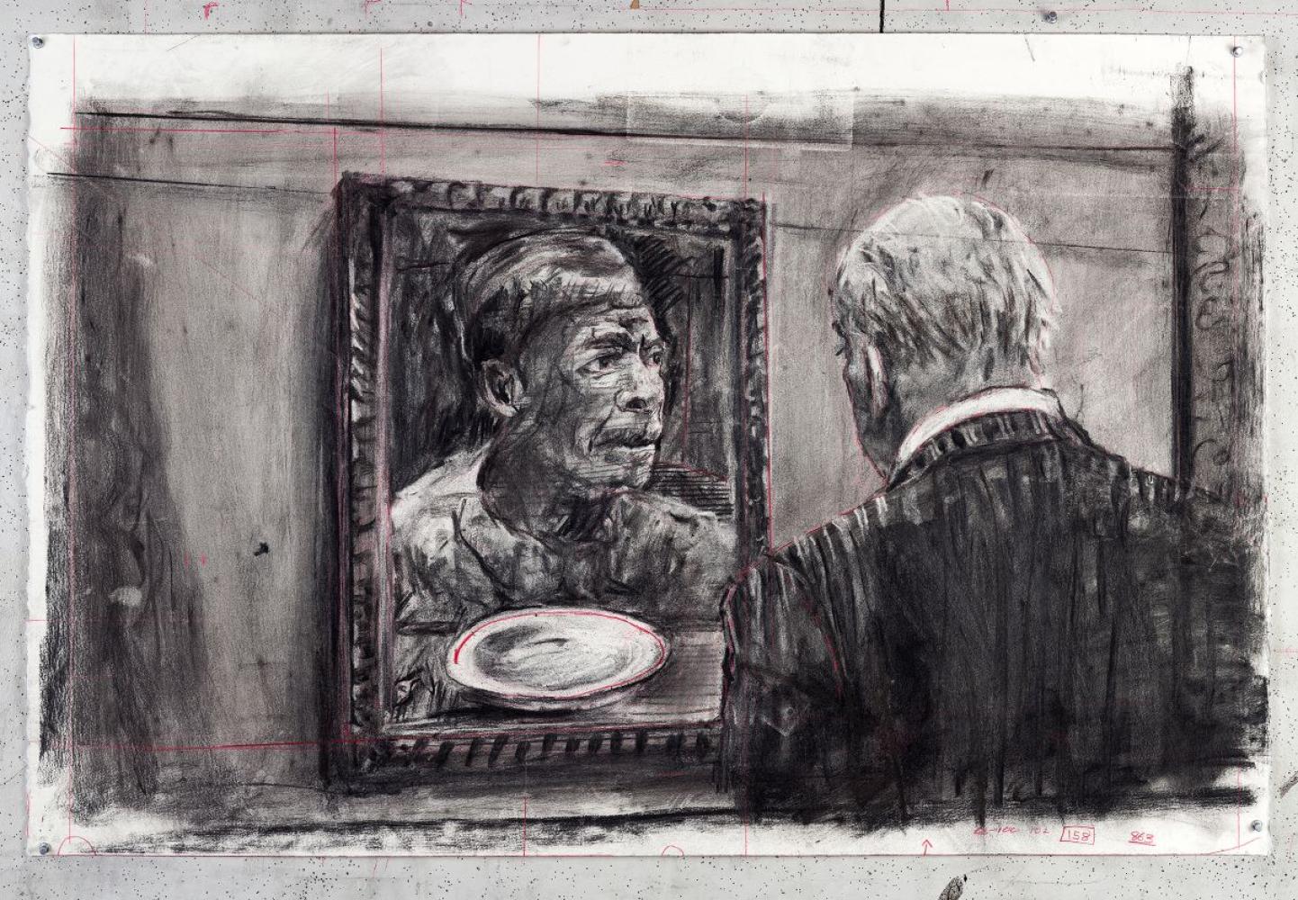 William Kentridge "DRAWING FOR CITY DEEP (SOHO GAZING AT PORTRAIT)", 2020