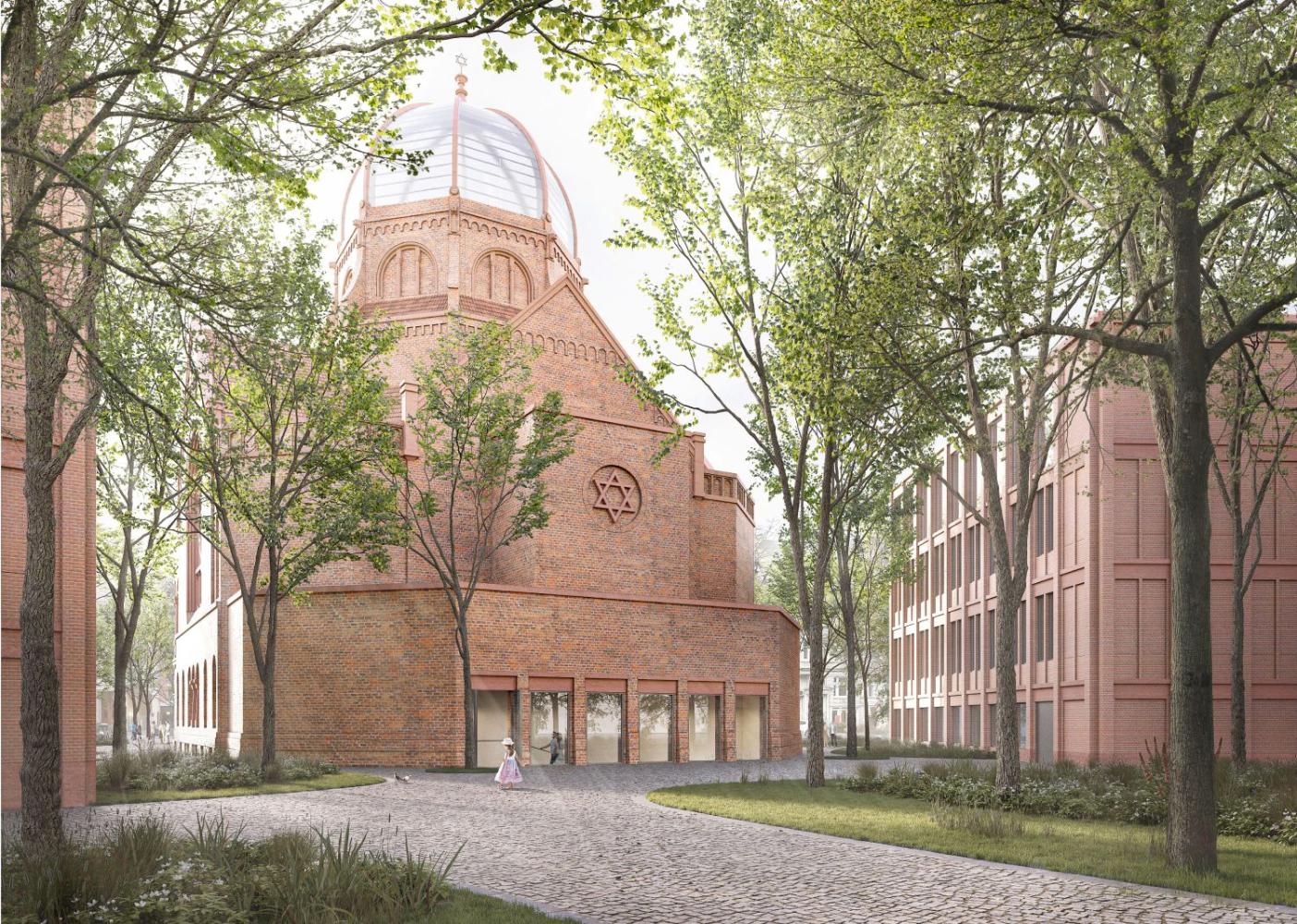 Entwurf der Bornplatzsynagoge im Hamburger Grindel-Viertel