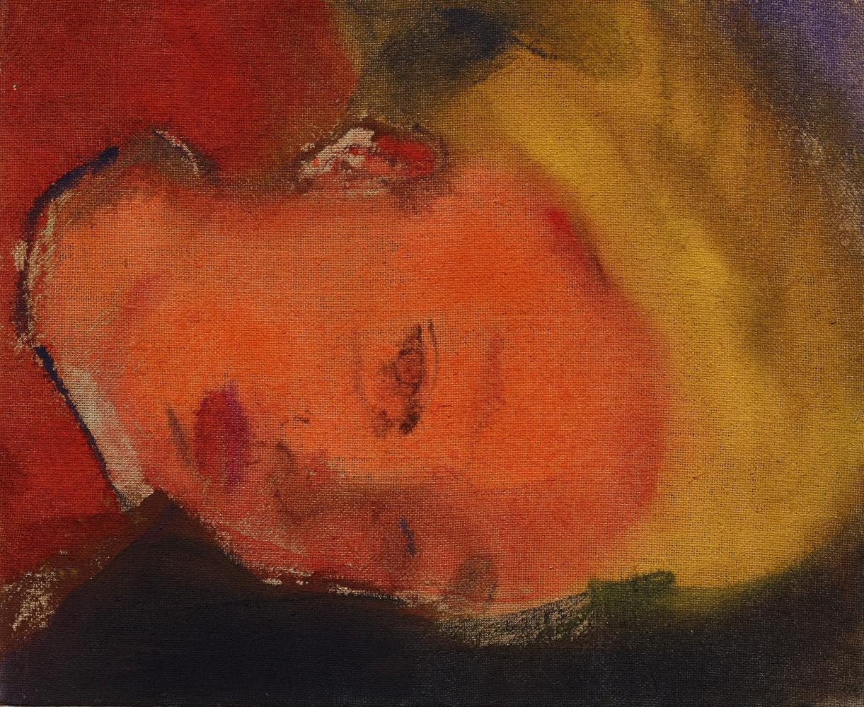 Leiko Ikemura "Reclining Face Orange", 2008, zu sehen in der Kunsthalle Helsinki