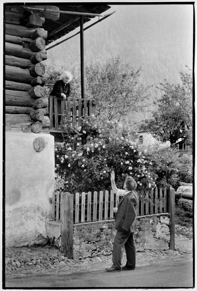 Alberto Giacometti und seine Mutter Annetta in Stampa, 1961