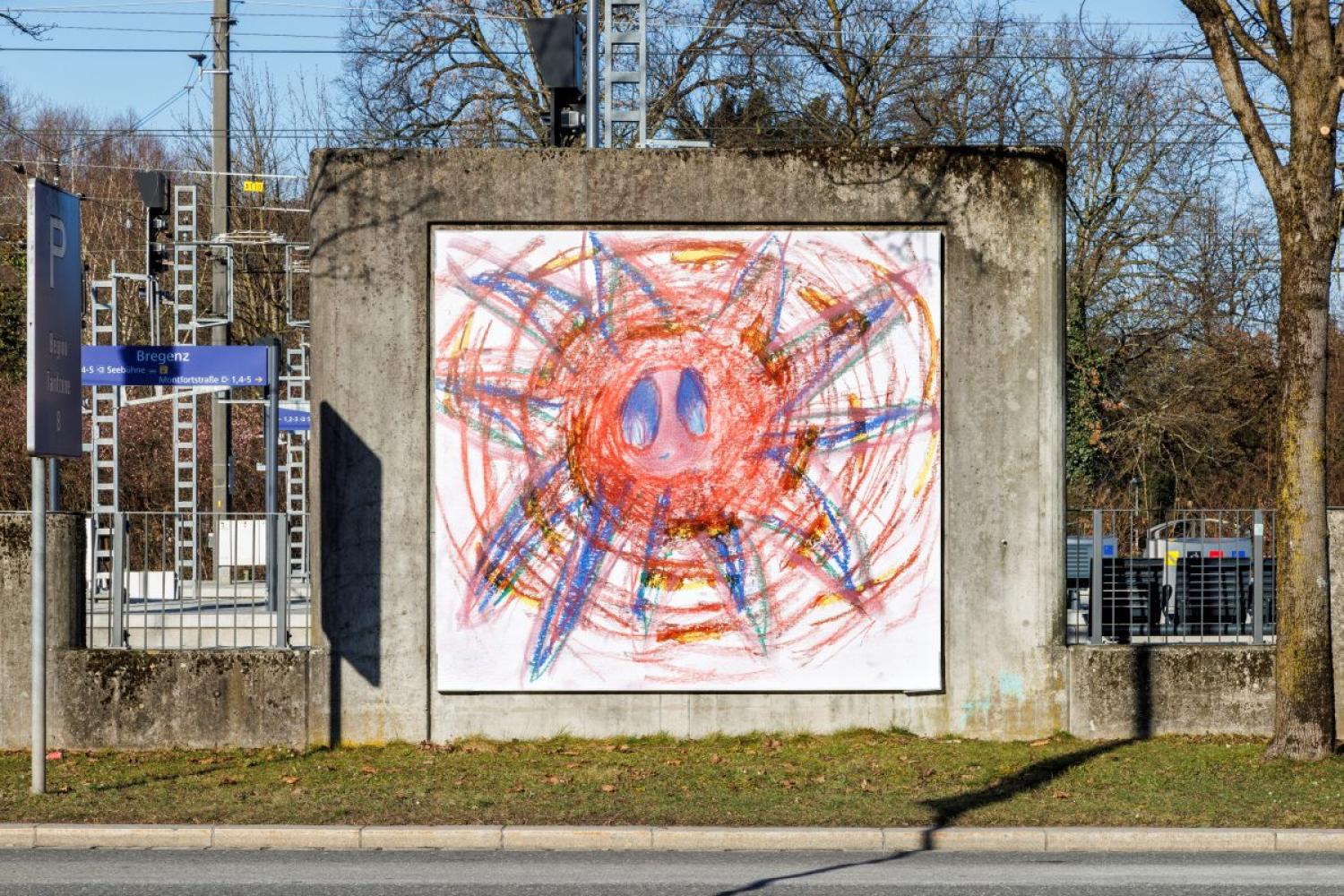 Precious Okoyomon "No to liberation without destruction", Kunsthaus Bregenz, Plakatwand an der Seestraße, Bregenz, 2025