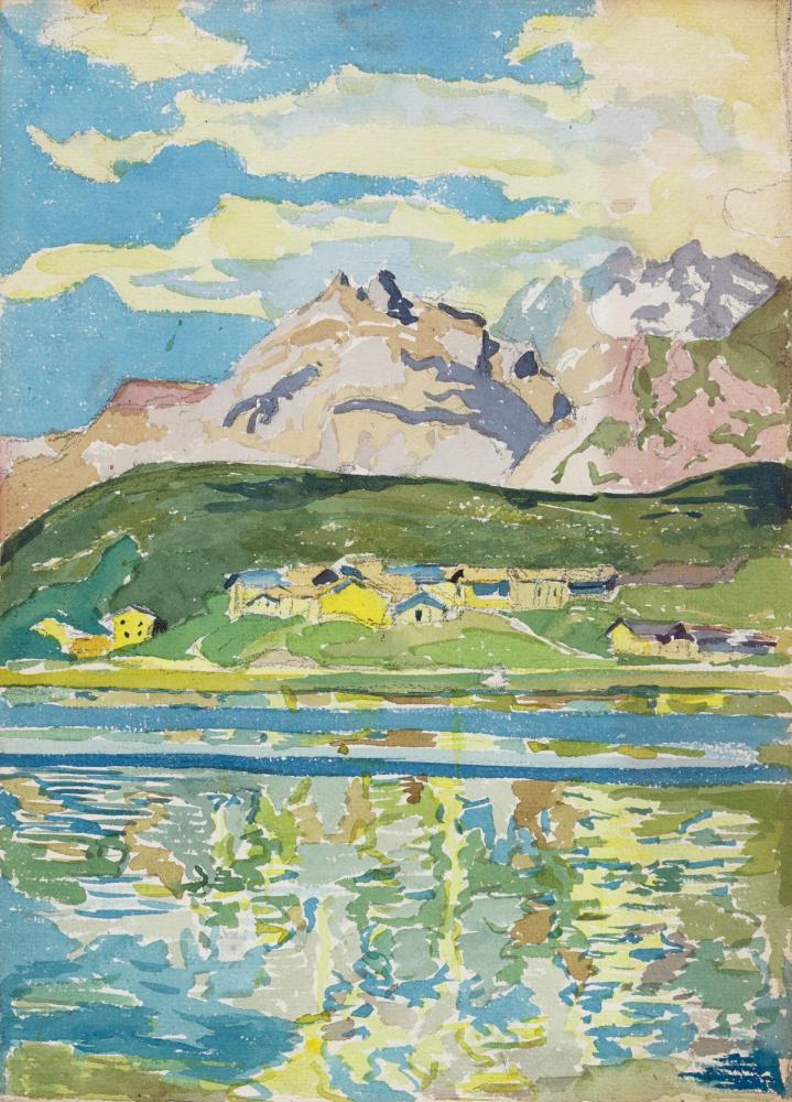 Alberto Giacometti "Landschaft, Hügel von Capolago und Silsersee", 1919