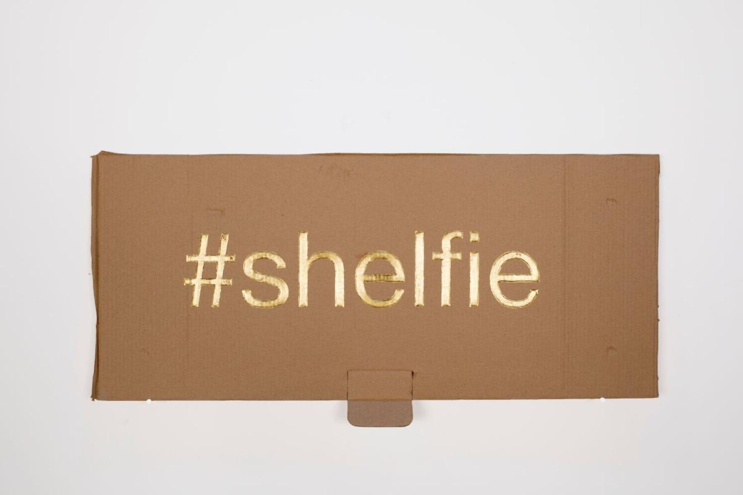 Christine Tien Wang "Seen in Vogue: A selfie of a bookshell", 2015
