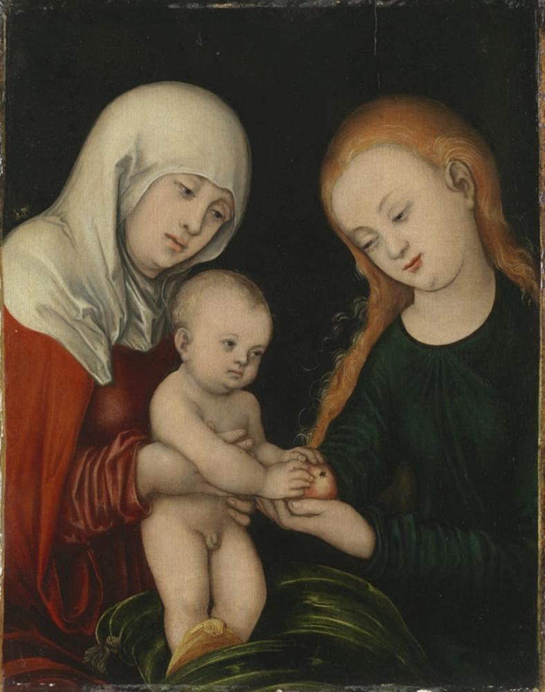 Lucas Cranach d. Ä. (Anonymer Schüler) "Hl. Anna Selbdritt", 1472-1553