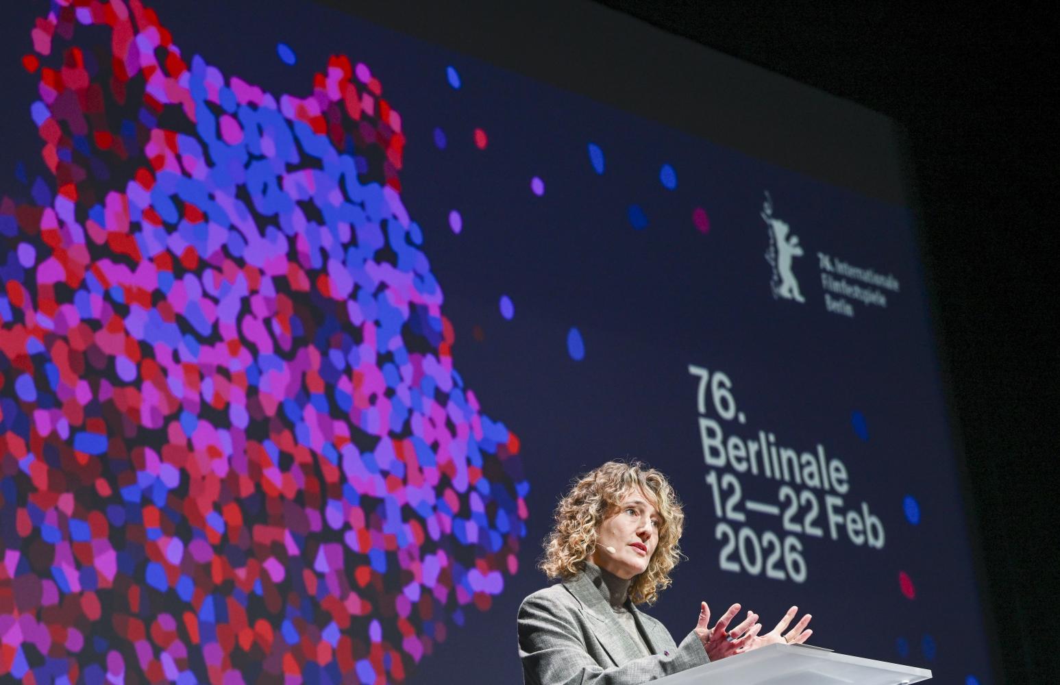 Berlinale-Chefin Tricia Tuttle bei der Jahres-Pressekonferenz der Internationalen Filmfestspiele Berlin in der Akademie der Künste