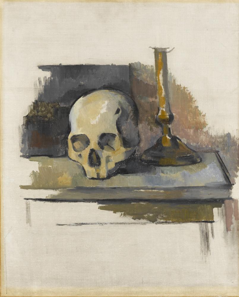Paul Cézanne "Nature morte avec crâne et chandelier" (Stillleben mit Totenkopf und Leuchter), um 1900
